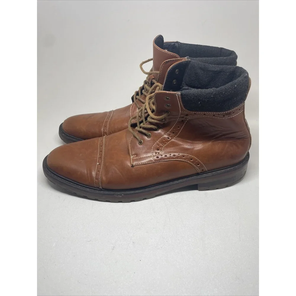 David Stone Boots Brown Faux Leather Size 13 M Men's‎ 032946
